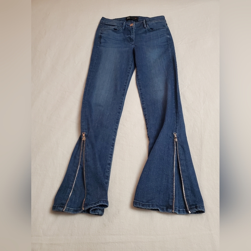 3x1 NYC High-Rise Side Zip Flare Jeans Women's Size 24 Classic Boho Chic - Picture 2 of 12